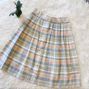 Vintage pastel button skirt